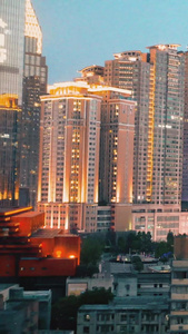 重庆高楼夜景航拍视频