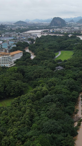 高清航拍南方暴雨后洪峰洪水自然灾害视频