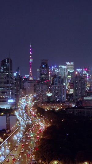 上海陆家嘴夜景12秒视频