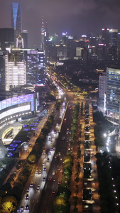 上海夜景航拍道路视频