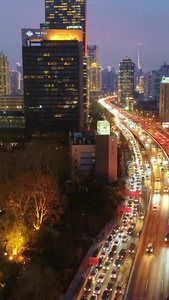 上海城市车流夜景风光视频