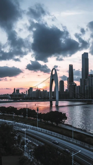 广州珠江两岸延时风光实拍16秒视频