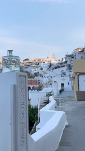 希腊著名海岛圣托里尼费拉小镇实拍视频视频