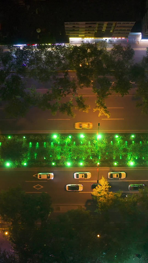 城市夜景车流航拍100秒视频