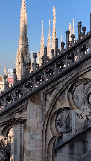 意大利米兰大教堂穹顶实拍视频65秒视频