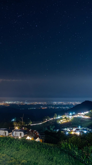 清迈湄林夜景星空日出延时27秒视频