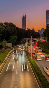 夜景深圳交通延时视频