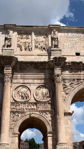 意大利罗马著名旅游景点君士坦丁凯旋门实拍视频视频