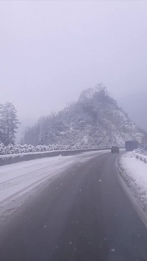 大雪下的驾驶主视角15秒视频