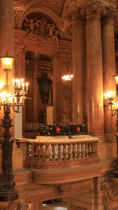 法国巴黎著名旅游景点巴黎歌剧院内部实拍视频合集视频