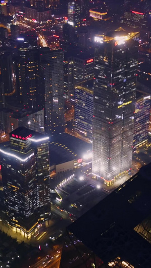 北京CBD俯视夜景延时视频6秒视频