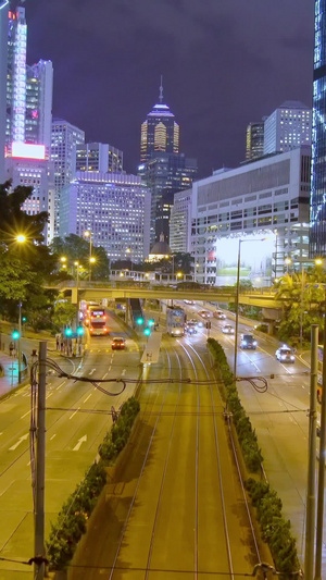 香港中环马路夜景27秒视频