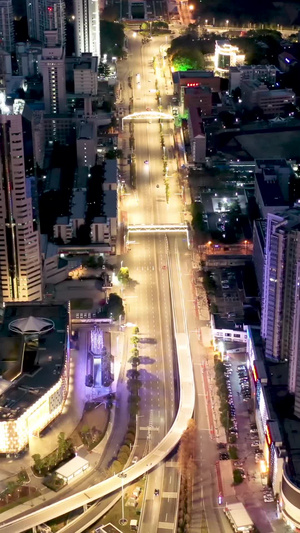 航拍疫情时的武汉城市夜景21秒视频