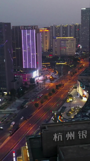 城市夜景航拍28秒视频