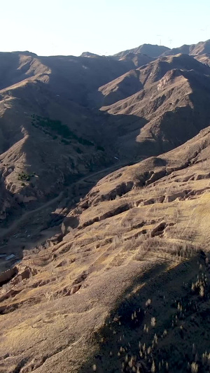 航拍华北地区黄土高原地质风貌104秒视频