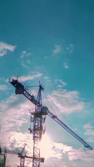 拍摄建筑工地塔吊延时摄影10秒视频