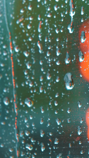 雨天的玻璃雨滴29秒视频