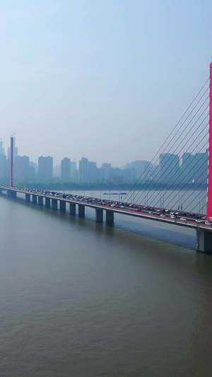 航拍杭州西兴大桥58秒视频