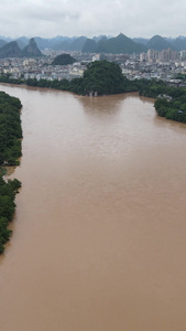 高清航拍南方暴雨后洪峰洪水自然灾害视频