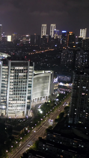 上海夜景航拍道路26秒视频