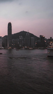 香港维多利亚港夜景延时视频