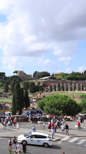 罗马古建筑罗马斗兽场延时视频25秒视频