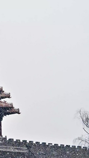 北京角楼城墙雪景76秒视频