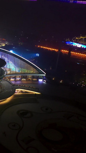 航拍杭州大剧院夜景视频