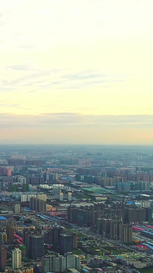 日出河南郑州城市天际线49秒视频