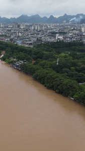 高清航拍南方暴雨后洪峰洪水自然灾害视频