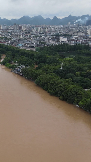 高清航拍南方暴雨后洪峰洪水自然灾害44秒视频