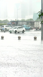 高清拍摄城市夏季街头暴雨广州市天河区[选景]视频