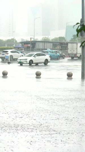 高清拍摄城市夏季街头暴雨广州市天河区49秒视频