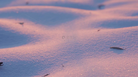 冬天唯美雪地特写视频