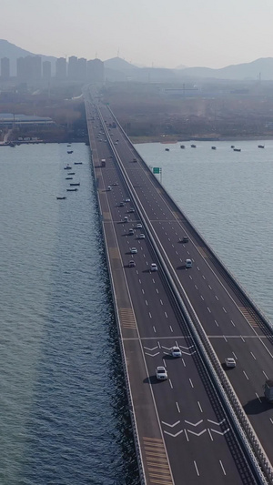 海上高速公路航拍视频胶州湾大桥37秒视频