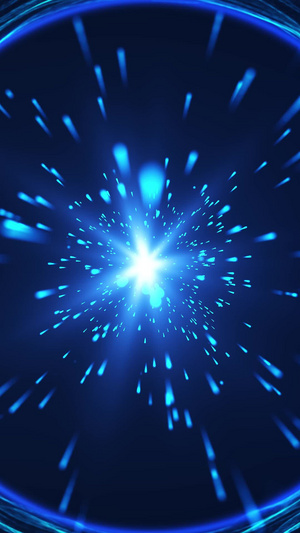 蓝色抽象空间粒子背景科技城市30秒视频