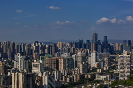 重庆渝中区高端商务区城市建筑群延迟拍摄视频