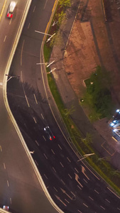 航拍城市立体交通高架延时夜景城市天际线视频
