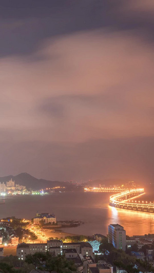 星海大桥夜转日21秒视频