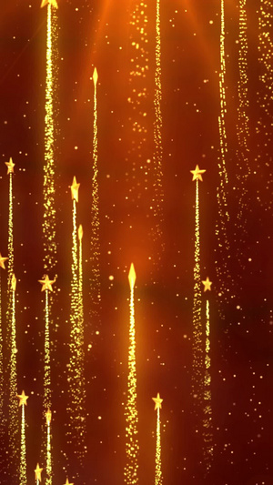 金色五星粒子背景20秒视频