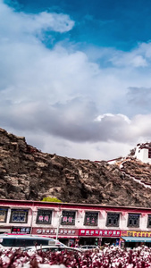 5A景区布达拉宫延时西藏自驾游风光视频