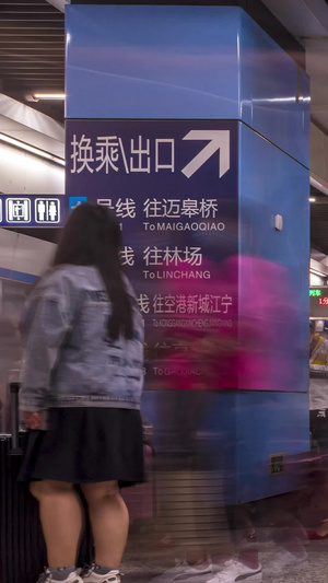 南京南站地铁站人流延时乘地铁11秒视频