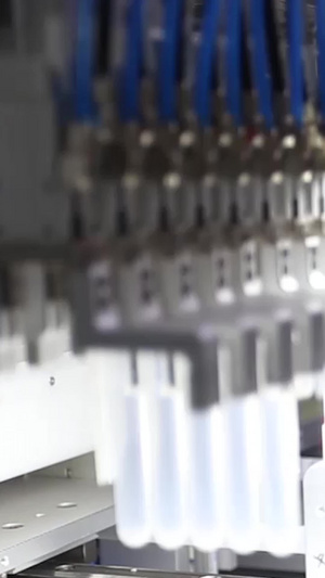 实拍试剂自动化生产检测线流水线14秒视频