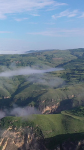 航拍山间云海自然风光5A景区视频