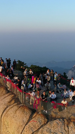 陕西华山西峰航拍十一出游43秒视频