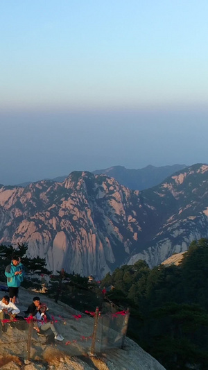 陕西华山西峰航拍华山景区43秒视频