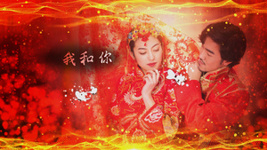 大气中国红浪漫婚礼AE模板65秒视频