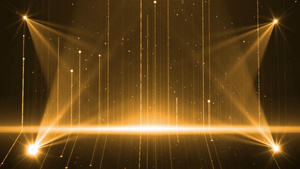 金色大气粒子灯光聚光灯效果视频元素30秒视频