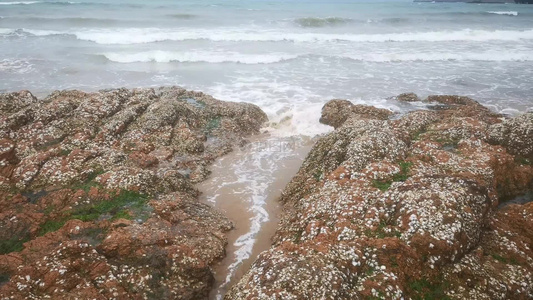 大海海浪沙滩风景海洋航拍视频