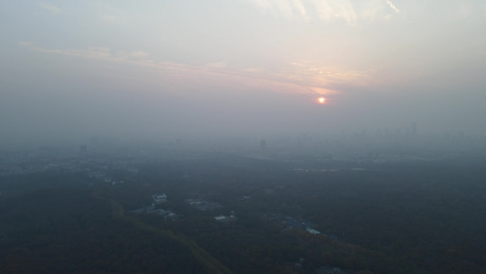 航拍日落晚霞夕阳视频